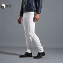 Men Leather Jacket 2021 New 28-37 Plus Size Locomotive Waterproof Oil-proof Fashion Solid Leather Pants White/Black