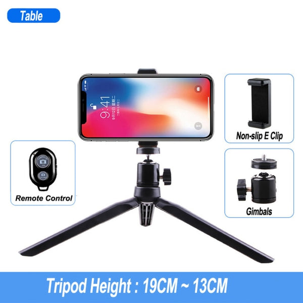 Aluminum Tripod With Control For iphone Gopro Xiaomi Huawei Cell Phone Live Photography Selfie Tripod For Ring Light Camera