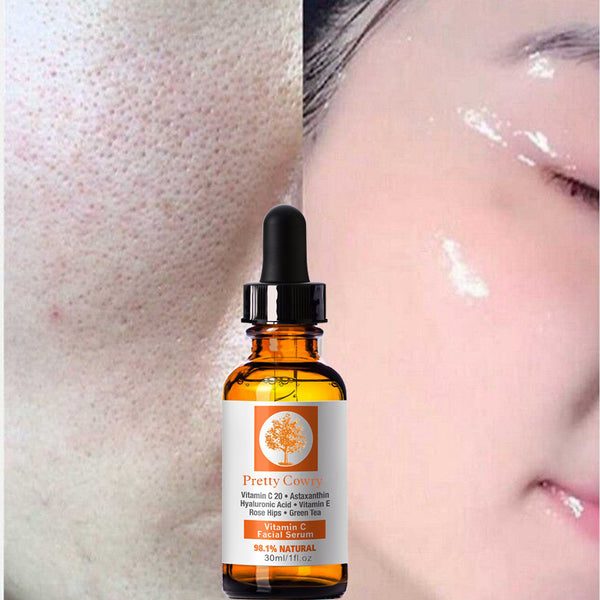 Vitamin C Pure 100% Strong Hyaluronic Acid Anti Aging Wrinkle Skin Tightening Face Serum Nourishes facial skin women Beauty tool