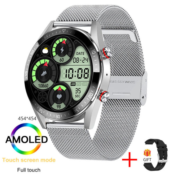 2021 New 454*454 Screen Smart Watch Always Display The Time Bluetooth Call Local Music Smartwatch For Mens Android TWS Earphones