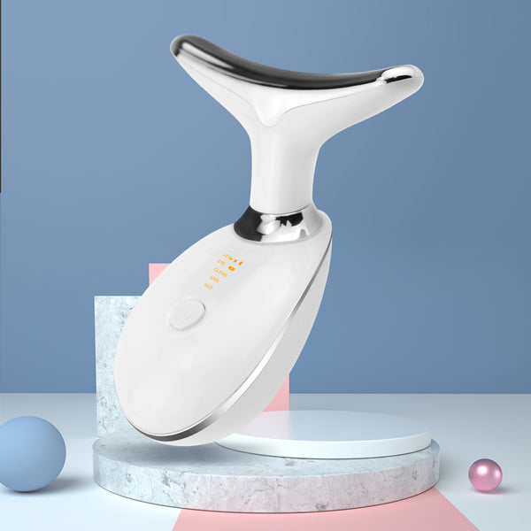 3 Colors LED Photon Therapy Neck and Face Lifting Tool IPL Vibration Skin Tighten Reduce Double Chin Anti-Wrinkle Remove Device
