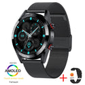 454*454 AMOLED screen smart watch Always display the time bluetooth call local music smartwatch for men Android TWS earphones