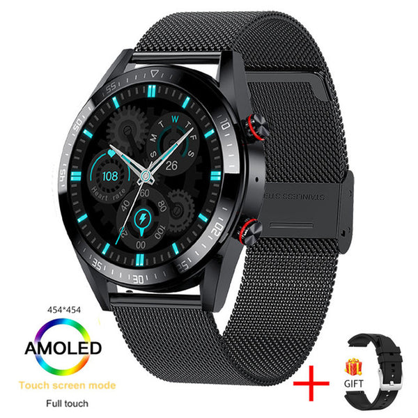 454*454 AMOLED screen smart watch Always display the time bluetooth call local music smartwatch for men Android TWS earphones