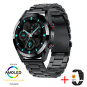 454*454 AMOLED screen smart watch Always display the time bluetooth call local music smartwatch for men Android TWS earphones