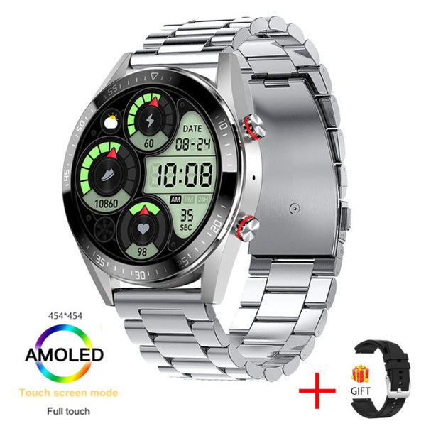 454*454 AMOLED screen smart watch Always display the time bluetooth call local music smartwatch for men Android TWS earphones