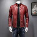 HCXY 2021 Autumn and winter Men's Leather Jackets Coats High quality Slim Fit Windproof Waterproof PU Leather jacket Men