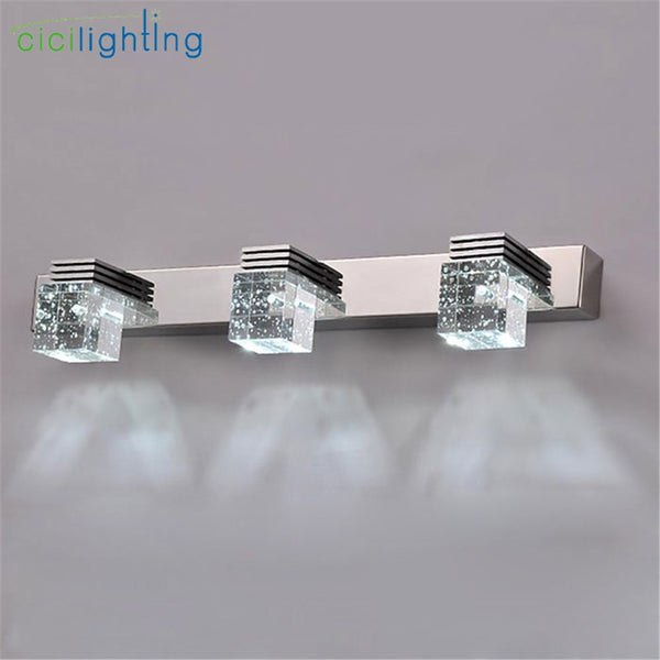 100-240V 9W 45cm LED Crystal Mirror Lights Clear Crystal Rain Drop Bathroom Vanity Lights Makeup Vanity led Wall Sconces