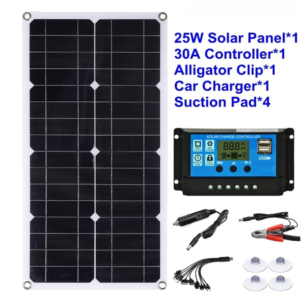 Solar Panel 5000W 12V 24V to 110V 60Hz Pure Sine Wave Inverter Solar Energy Power Generator Systems Kit Complete Accessories LCD