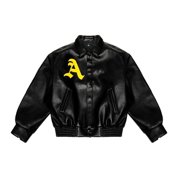 Hip Hop Men Bomber Jacket Motorcycle Embroidery Leather College Jacket 2021 Fashion Casual Varsity Jacket Unisex Baseball Coats