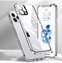 Coque 360 Magnetic Case For iPhone 13 Mini 12 Pro MAX 11 Pro Case Metal Bumper Tempered Glass Cover Camera Lens Protector Film