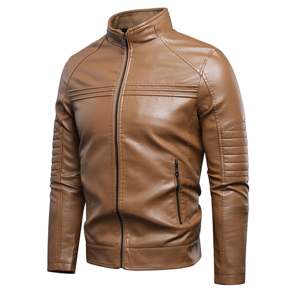 Men 2021 Autumn Brand New Causal Vintage Warm Fleece Leather Jacket Coat Men Spring Outfit Motor Biker PU Leather Jacket Men 4XL