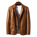 Men's Leather Jackets Spring Autumn New Arrival Mens PU Blazer Men Male Slim Casual Blazer Suit Jacket Plus Size Outerwear