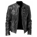 2021 Men Leather Jacket Plus Size Black Brown Mens Stand Collar Coats Leather Biker Jackets  Motorcycle Leather Jacket