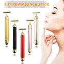 24k Gold Vibration Facial Slimming Face Beauty Bar Pulse Firming Facial Roller Massager Lift Skin Tightening Wrinkle Stick