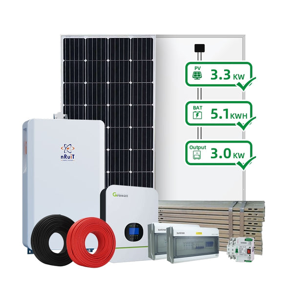 Solar energy systems batteries 5kwh mono solar 330w panel AC output power 3kw 5kw 6kw Customization of  system scheme