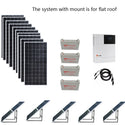 Solar Kit Complete With Mount 5000W 220v 120V Pv Panel 400W MPPT Contoller Hybrid Inverter Battery Home Solar System Off Grid