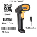 EVAWGIB EV-WJ08 Wireless 1D Barcode scanner EV-B208 Bluetooth 2D Barcode scanner QR Bar Code Reader PDF417 for IOS Android IPAD