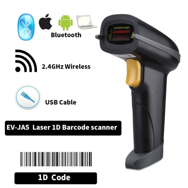 EVAWGIB EV-WJ08 Wireless 1D Barcode scanner EV-B208 Bluetooth 2D Barcode scanner QR Bar Code Reader PDF417 for IOS Android IPAD