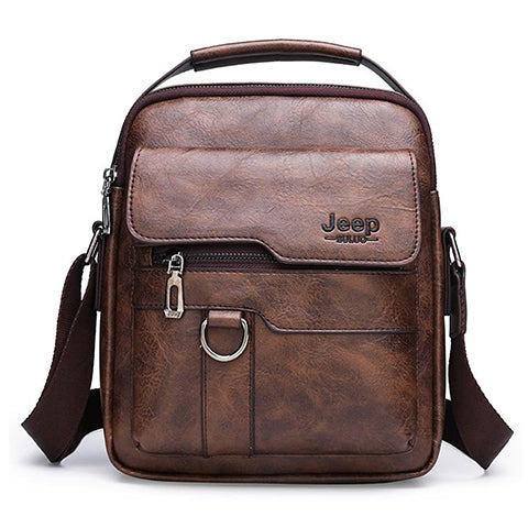 Men's Shoulder Bag PU Leather Men's Bag Small Messenger Bag for Men Side Satchel Crossbody Retro Briefcase Daily Work Business