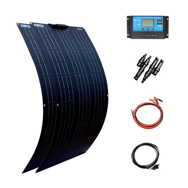 100w 200w 300w 400w Flexible Solar Panel High Efficiency 23% PWM Controller for RV/Boat/Car/Home 12V/24V Battery Charger