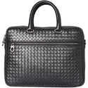 Men Bags Mini Briefcase Laptop 14 13 Cowskin Genuine Leather Woven Office Business Men's Handbag Small Designer Document Holder