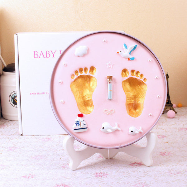 Baby footprint Babies hand foot Imprint Kit Casting Toys print Baby handprint Newborn souvenir Air Drying Soft Clay Babys gift