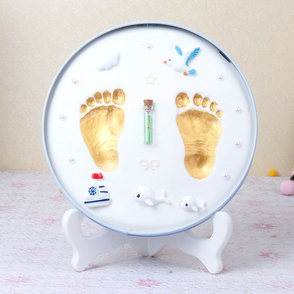 Baby footprint Babies hand foot Imprint Kit Casting Toys print Baby handprint Newborn souvenir Air Drying Soft Clay Babys gift