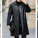 Brand Leather Jackets Men Cashmere Coats Winter Casual Long Thick Fleece Leather Parkas Men Warm Faux Leather Jacket Coat Mens