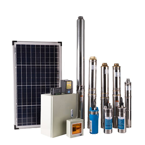 Solar Powered Deep Well Submersible Water Pump With The Solar Panels