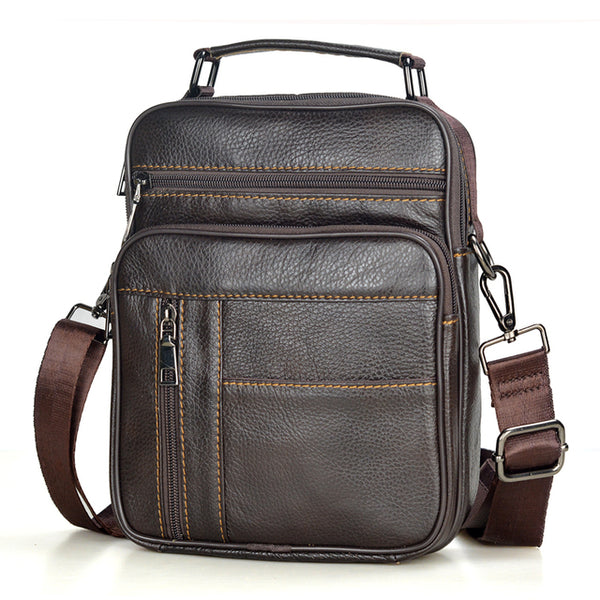Small Men Genuine Leather Handbag Male Fashion Shoulder Bag High Quality Cowhide Leather Crossbody Bag Men's Briefcase Tote