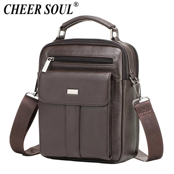 Genuine Leather Messenger Bag Men's Shoulder Bags for Men Fashion Small Flap Male Crossbody Bag Travel Handbags Briefcase