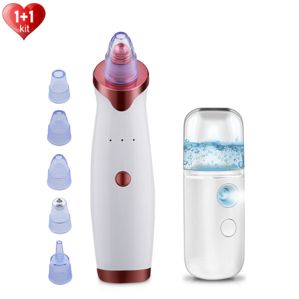 Ultrasonic Skin Scrubber Facial Cleansing Machine Blackhead Remover Vacuum Pore Cleaner Pimple Removal Nano Facial Sprayer