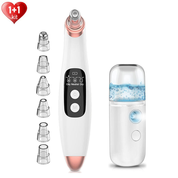 Ultrasonic Skin Scrubber Facial Cleansing Machine Blackhead Remover Vacuum Pore Cleaner Pimple Removal Nano Facial Sprayer