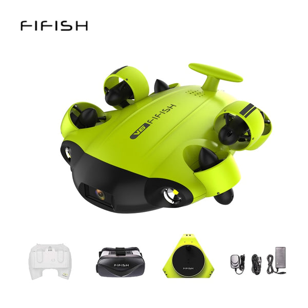 FIFISH V6 Underwater Drone with 4K UHD Camera VR Glasses Dive to 330ft 4000lm LED Support 360° Movement APP Real-Time Viewing