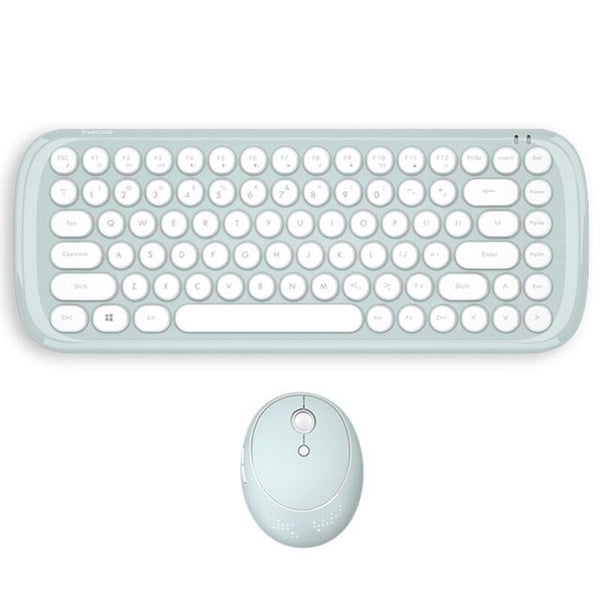 MOFii 2.4G Wireless Keyboard+Optical Mouse Set Mixed Candy Color Roud Keycap Keyboard and Mouse Comb for Laptop Notebook PC Girl