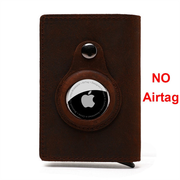 New Airtag Wallet Genuine Leather Bank Card Holder With Apple Airtags Tracker Case Anti-lost Protection Airtag Wallet Cover
