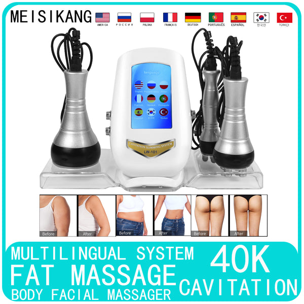 MEISIKANG RF Skin Rejuvenation Tighten Anti-wrinkle Body Massage Slimming 40K Cavitation Ultrasonic Weight Loss Beauty Machine