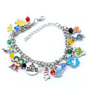 Anime Cosplay Bracelet Dr Seuss Metal Novelty Charm Bracelet Adjustable Bracelet with Crystal Beads for Christmas Gift
