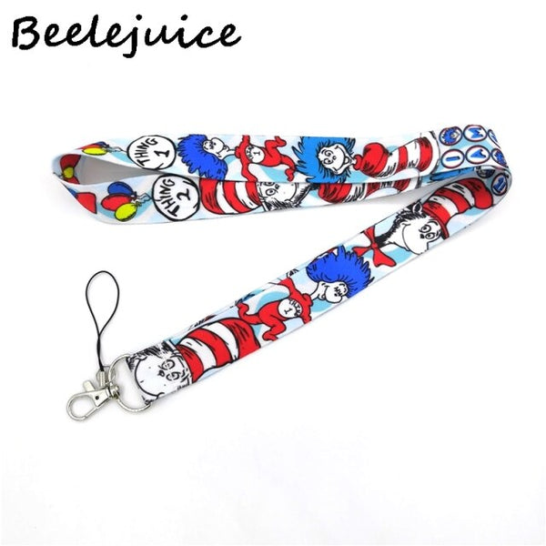 Dr seuss Christmas cat Neck Strap Lanyard keychain Mobile Phone Strap ID Badge Holder Key Chain Keyrings cosplay Accessories
