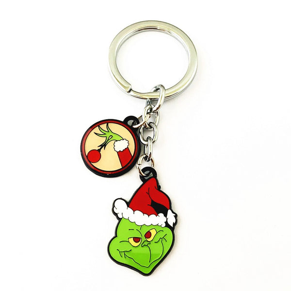 HBSWUI Dr. Seuss How the Grinch Stole Christmas Keychain High QualityAnime Cosplay Metal Jewelry Gifts for Woman Girl Men