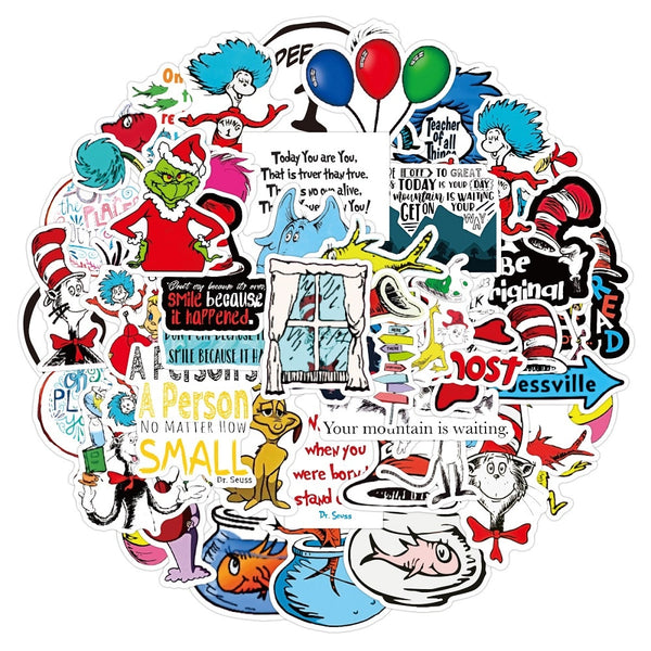 10/50Pcs/pack Dr Seuss Merry Christmas Graffiti Stickers for Laptop Phone Luggage Skateboard Guitar Scrapbooking Decor Decals