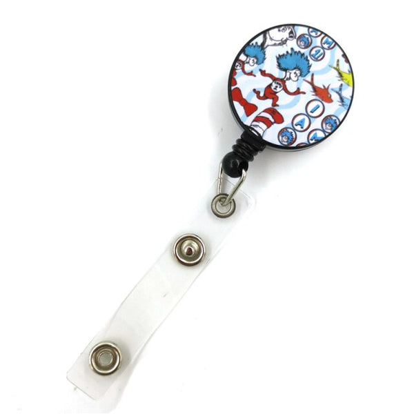 Dr seuss Cat Fashion Women Card Holder Lanyard Colorful Retractable Badge Reel Nurse Doctor Student Exhibition ID Card Clips
