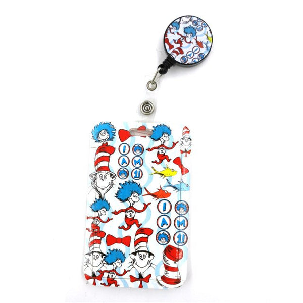Dr seuss Cat Fashion Women Card Holder Lanyard Colorful Retractable Badge Reel Nurse Doctor Student Exhibition ID Card Clips