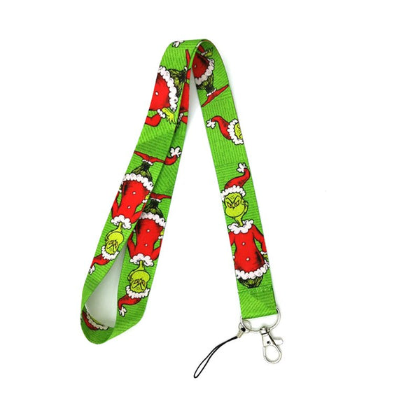 Cartoon Dr Seuss Christmas Hat Cat Neck Strap Keychain Lanyard For Keys ID Badge Holder Mobile Phone Straps Hang Rope Keycord