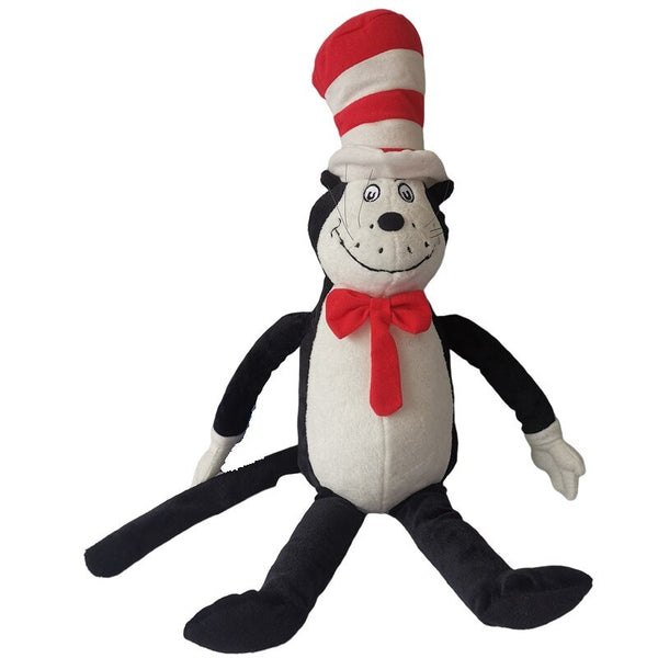 New High Quality Dr.Seuss Classic Anime Cat in The Hat Plush Toy Cute Animal Cat Soft Stuffed Doll Kids Gift 50cm