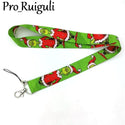 30pcs Dr seuss Christmas cat Neck Strap Lanyards ID badge card holder keychain Mobile Phone Strap Gift webbings ribbons