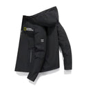 National Geographic Menswear, hiking and outdoor camping jacket, breathable and waterproof Hoodie, windproof adventure suit, new