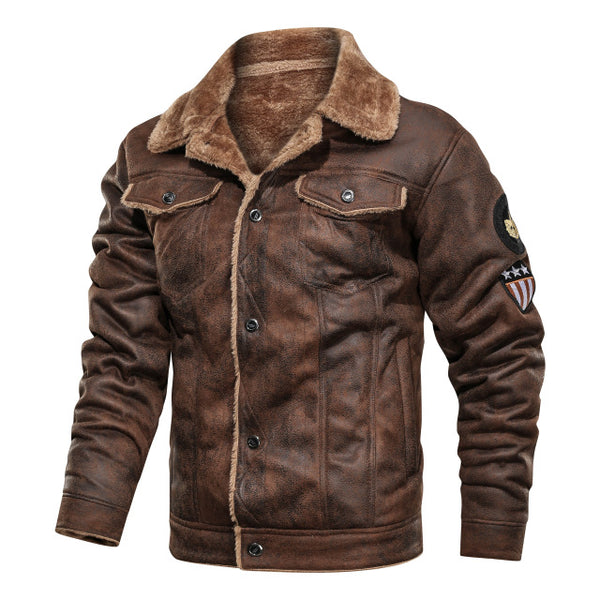 Men 2022 Spring Thick Warm Fleece Leather Jacket Coat Men Autumn Outwear Casual Military Bomber Motor Biker Leather Jackets Men