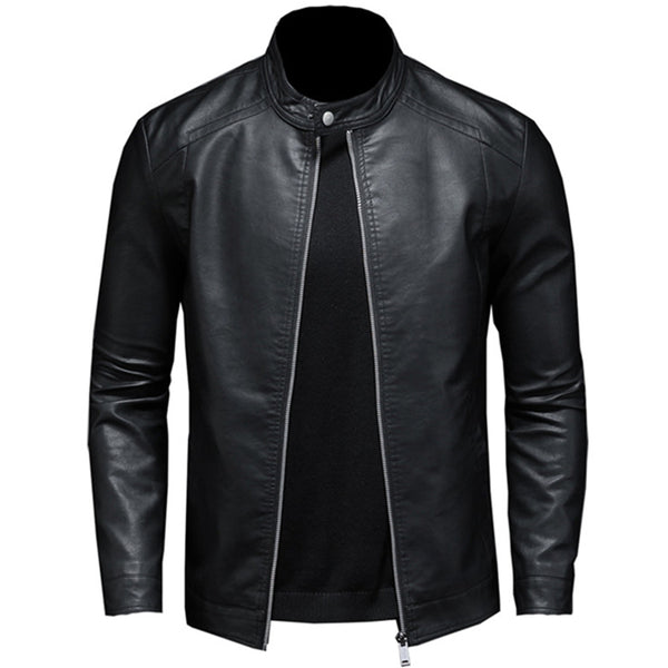 Large size autumn fashion trend coats male new style slim stand-up collar motorcycle leather jacket men's PU leather jacket 5XL