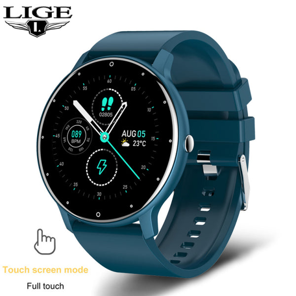 LIGE 2021 New Smart Watch Men Full Touch Screen Sport Fitness Watch IP67 Waterproof Bluetooth Smartwatch Men For Xiaomi Huawei